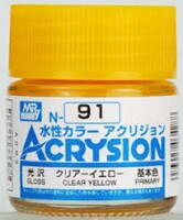 Акриловая краска на водной основе Acrysion Clear Yellow / Прозрачный Желтый Mr.Hobby N91
