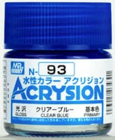 Акриловая краска на водной основе Acrysion Clear Blue / Прозрачный Голубой Mr.Hobby N93