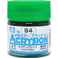 Акриловая краска на водной основе Acrysion Clear Green / Прозрачный Зеленый Mr.Hobby N94