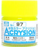 Акриловая краска на водной основе Acrysion Fluorescent Yellow / Флуоресцентный Желтый Mr.Hobby N97
