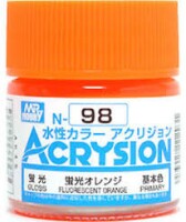Акриловая краска на водной основе Acrysion Fluorescent Orange / Флуоресцентный Оранж. Mr.Hobby N98