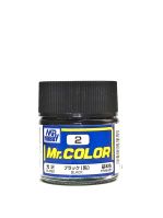 обзорное фото  Black Gloss, Mr. Color solvent-based paint 10 ml. / Чёрный глянцевый Нітрофарби
