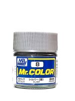 Silver metallic, Mr. Color solvent-based paint 10 ml. / Серебро металлик