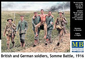 British and German soldiers, Somme Battle 1916