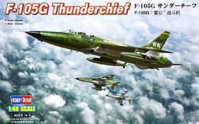 Buildable model of the American F-105G Thunderchief fighter