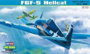 Buildable model of the American F6F-5 Hellcat fighter