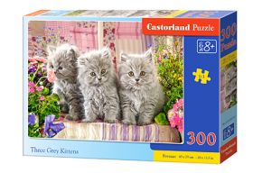 обзорное фото Пазл THREE GREY KITTENS / Три серых котенка 300 шт 300 элементов