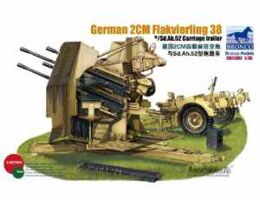 Збірна модель німецької автоматичної зенітної установки "2cm Flakvierling 38 w/trailer"