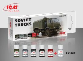 Набір акрилових фарб для радянських вантажних автомобілів.