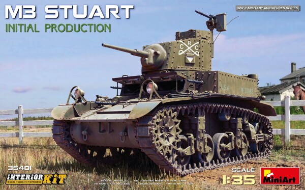 Збірна модель 1/35 Танк M3 Stuart, початковий випуск з інтер'єром MiniArt 35401 детальное изображение Бронетехника 1/35 Бронетехника