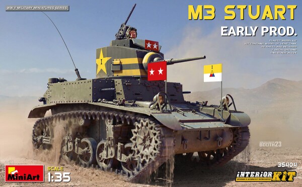 Збірна модель 1/35 Танк M3 Stuart, ранній випуск з інтер'єром MiniArt 35404 детальное изображение Бронетехника 1/35 Бронетехника
