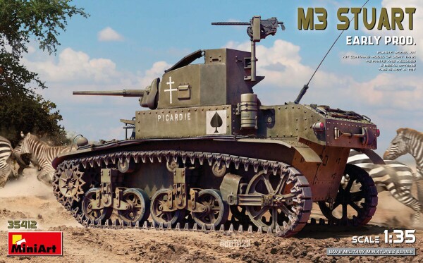 Збірна модель 1/35 Танк М3 Stuart ранньої версії MiniArt 35412 детальное изображение Бронетехника 1/35 Бронетехника
