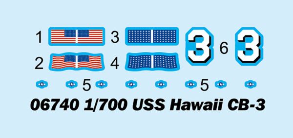 Збірна модель американського бойового крейсера Hawaii CB-3 детальное изображение Флот 1/700 Флот