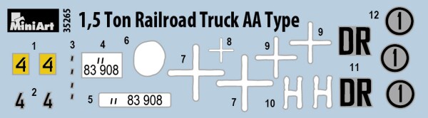 Сборная модель 1/35 Железнодорожный грузовик грузоподъемностью 1,5 тонны, тип AA  Miniart 35265 детальное изображение Автомобили 1/35 Автомобили