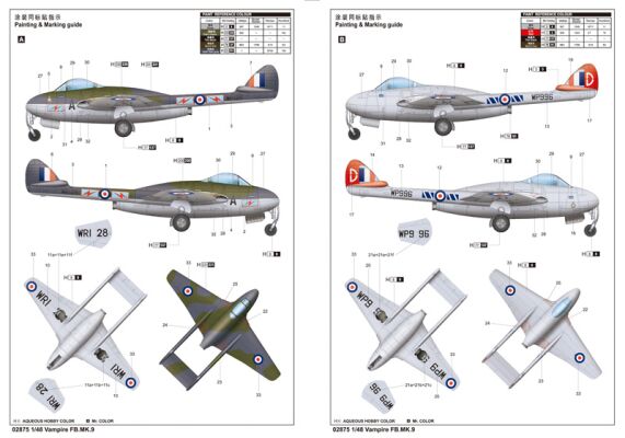Збірна модель британського літака Vampire FB.MK.9 детальное изображение Самолеты 1/48 Самолеты