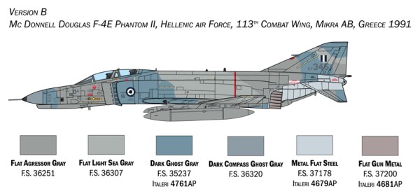 Збірна модель 1/72 Літак F-4E/F Phantom II Italeri 1448 детальное изображение Самолеты 1/72 Самолеты