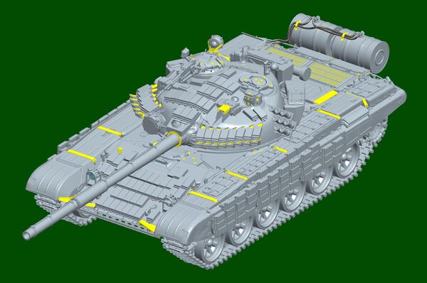 Сборная модель танка Т-72 Урал с броней &quot;Контакт 1&quot; детальное изображение Бронетехника 1/35 Бронетехника