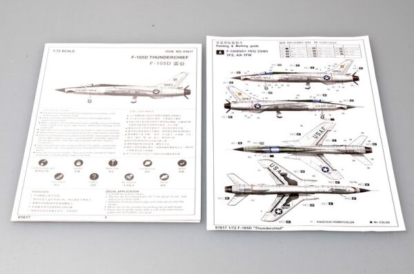 Збірна модель 1/72 Aмериканський винищувач-бомбардувальник F-105D Thunderchief Trumpeter 01617 детальное изображение Самолеты 1/72 Самолеты