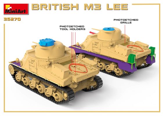 Сборная модель Британского танка M3 LEE детальное изображение Бронетехника 1/35 Бронетехника