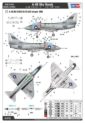 Збірна модель 1/48 Американський штурмовик A-4B Sky Hawk HobbyBoss 81790 детальное изображение Самолеты 1/48 Самолеты