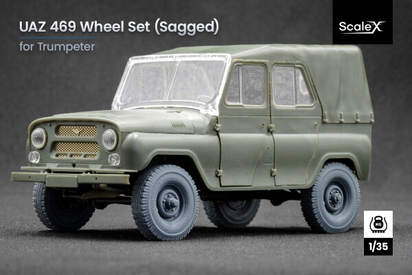 Набор колес (с деформацией) для УАЗ 469 от Trumpeter ScaleX WM 35007S детальное изображение Колёса Афтермаркет