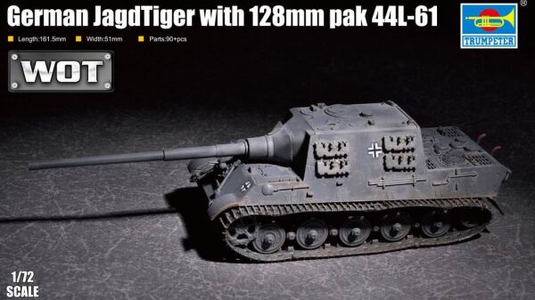 Assembled model 1/72 German Jagdtiger with 128-mm 44L-61 Trumpeter 07165 детальное изображение Бронетехника 1/72 Бронетехника