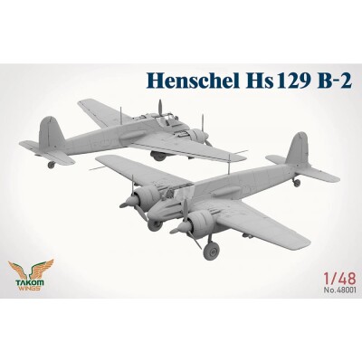 Збірна модель 1/48 Набір Henschel 129 B2 + 129 B3 + танк Пантера А та фігурка Takom 48001W детальное изображение Самолеты 1/48 Самолеты