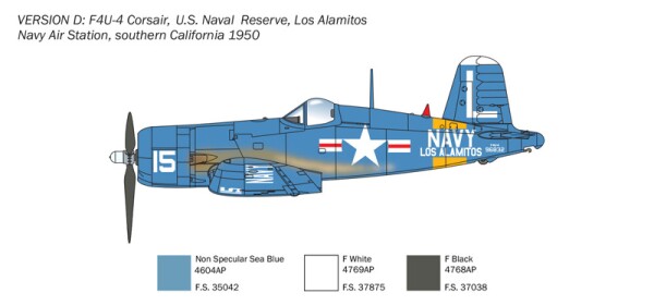 Збірна модель 1/72 Літак F4U-4 Corsair - Корейська війна Italeri 1453 детальное изображение Самолеты 1/72 Самолеты