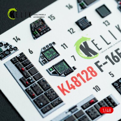 Lockheed Martin F-16 F Block 60 3D декаль інтер'єр для комплекту Hasegawa 1/48 KELIK K48128 детальное изображение 3D Декали Афтермаркет