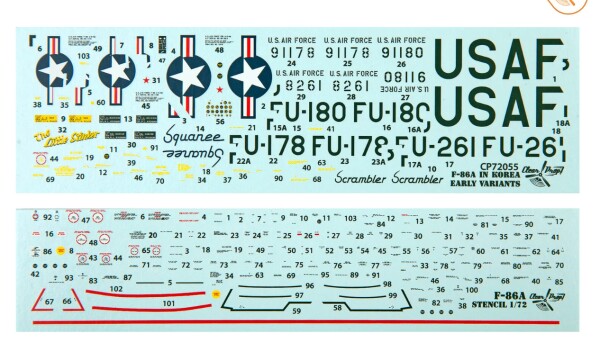 Збірна модель 1/72 Літак North American F-86A Sabre у Кореї (ранні модифікації) Clear Prop Models 72055 детальное изображение Самолеты 1/72 Самолеты