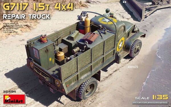Сборная модель 1/35 G7117 1,5-тонный ремонтный грузовик 4×4 МиниАрт 35494 детальное изображение Автомобили 1/35 Автомобили