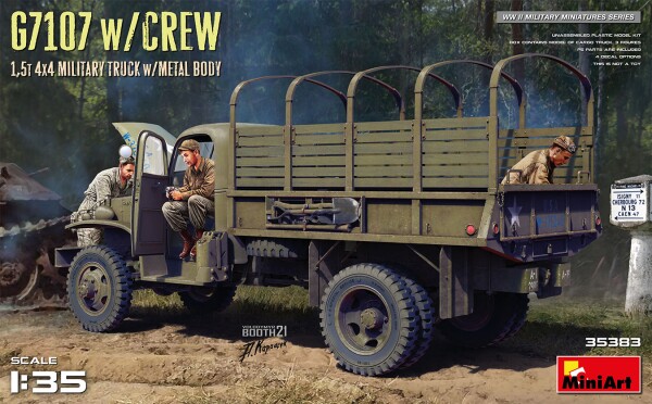 Сборная модель 1/35 Грузовой автомобиль с металлическим кузовом G7107 и экипажем 1,5 т 4x4 МиниАрт детальное изображение Автомобили 1/35 Автомобили