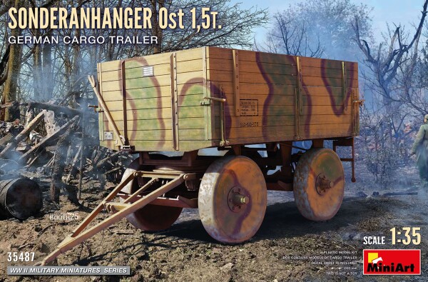 Сборная модель 1/35 Немецкий грузовой прицеп Sonderanhanger Ost 1.5t. МиниАрт 35487 детальное изображение Автомобили 1/35 Автомобили