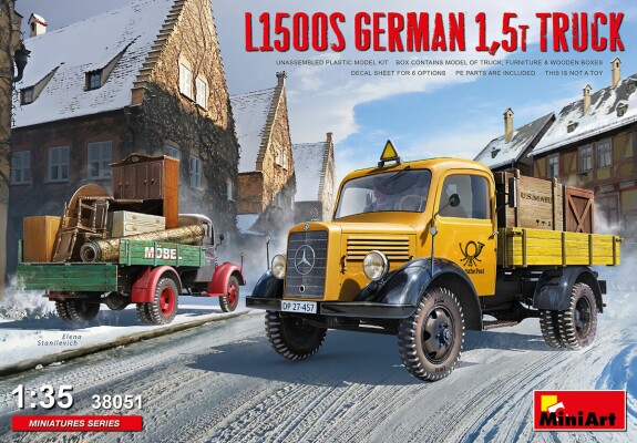 Збірна модель 1/35 L1500S Німецька вантажівка 1,5т MiniArt 38051 детальное изображение Автомобили 1/35 Автомобили