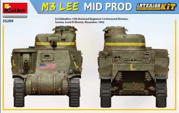 Збірна модель 1/35 Танк M3 Lee Mid Prod. з інтер'єром Miniart 35209 детальное изображение Бронетехника 1/35 Бронетехника