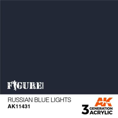 Акриловая краска RUSSIAN BLUE LIGHTS – РУССКИЙ СВЕТЛО - СИНИЙ FIGURE АК-интерактив AK11431 детальное изображение Figure Series AK 3rd Generation