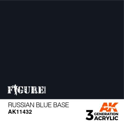 Акриловая краска RUSSIAN BLUE BASE – РУССКИЙ СИНИЙ FIGURE АК-интерактив AK11432 детальное изображение Figure Series AK 3rd Generation
