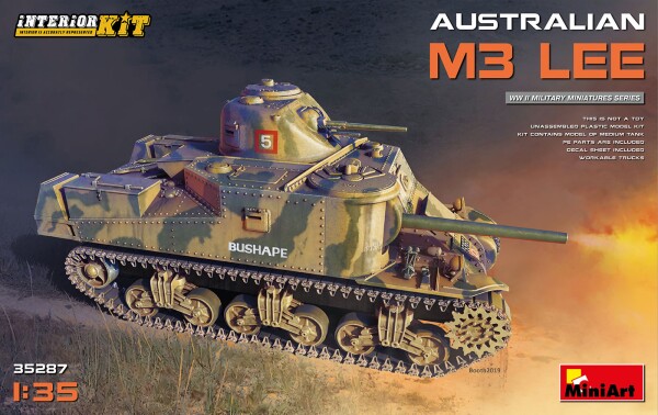 Сборная модель 1/35 Австралийский M3 Lee с интерьером  Miniart 35287 детальное изображение Бронетехника 1/35 Бронетехника