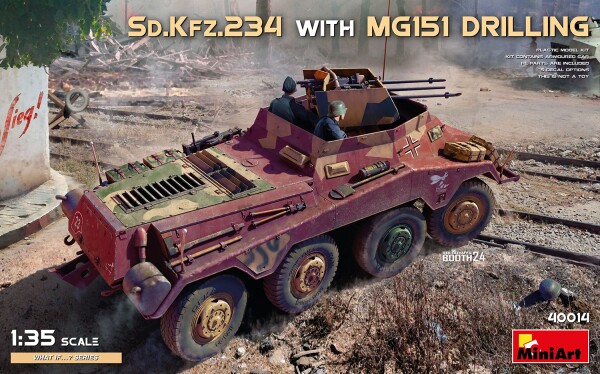 Збірна модель 1/35 Бронеавтомобіль Sd.Kfz.234 WITH MG151 DRILLING Miniart 40014 детальное изображение Автомобили 1/35 Автомобили