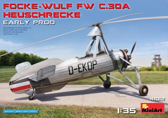 Сборная модель 1/35 FOCKE-WULF FW C.30A Grasshopper (Ранняя серия) Miniart 41012 детальное изображение Вертолеты 1/35 Вертолеты