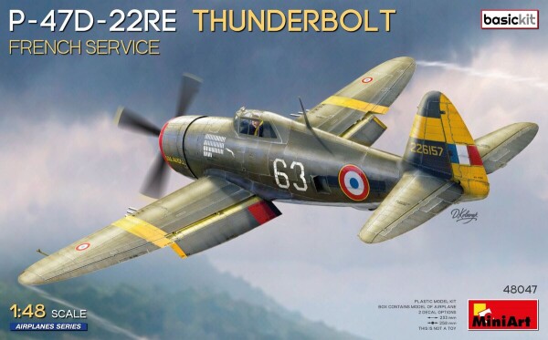 Збірна модель 1/48 Літак Republic P-47D-22RE Thunderbolt - французька служба Miniart 48047 детальное изображение Самолеты 1/48 Самолеты