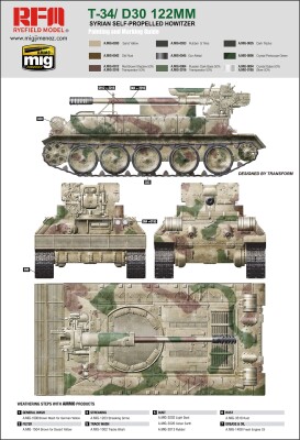 Збірна модель 1/35 Сирійська самохідна гаубиця T-34/D30 122MM RFM RM-5030 детальное изображение Военная техника 