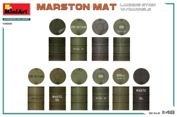 Збірна модель 1/48 Злітно-посадкова смуга Marston Mat з бочками MiniArt 49019 детальное изображение Аксессуары Диорамы