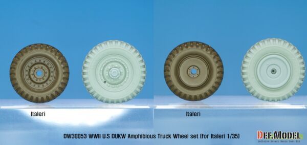 WW2 U.S DUKW Amphibious truck Sagged wheel set (for Italeri 1/35) детальное изображение Смоляные колёса Афтермаркет