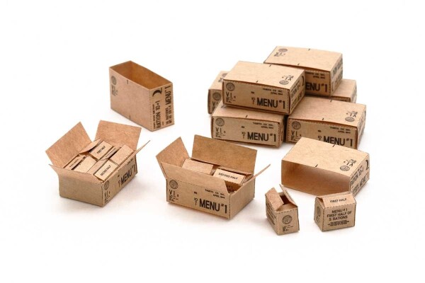 Set 1/35 American cardboard boxes 10in1 (WWII) Tamiya 12689 детальное изображение Аксессуары Диорамы