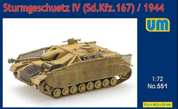 Збірна модель 1/72 САУ Sturmgeschutz IV-1944 UniModels 551 детальное изображение Бронетехника 1/72 Бронетехника