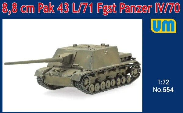 Сборная модель 1/72 САУ 8,8 cm Pak L/71 Fgst Panzer IV/70 Юнимоделс 554 детальное изображение Бронетехника 1/72 Бронетехника