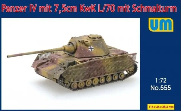 Збірна модель 1/72 танк Panzer IV з 7,5 cm KwK L/70 з Schmalturn UniModels 555 детальное изображение Бронетехника 1/72 Бронетехника