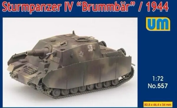 Збірна модель 1/72 САУ Sturmpanzer IV &quot;Brummbar&quot; /1944 UniModels 557 детальное изображение Бронетехника 1/72 Бронетехника