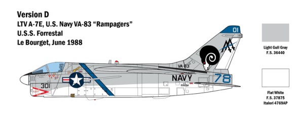 Збірна модель 1/48 Літак A-7E Corsair II Italeri 2797 детальное изображение Самолеты 1/48 Самолеты